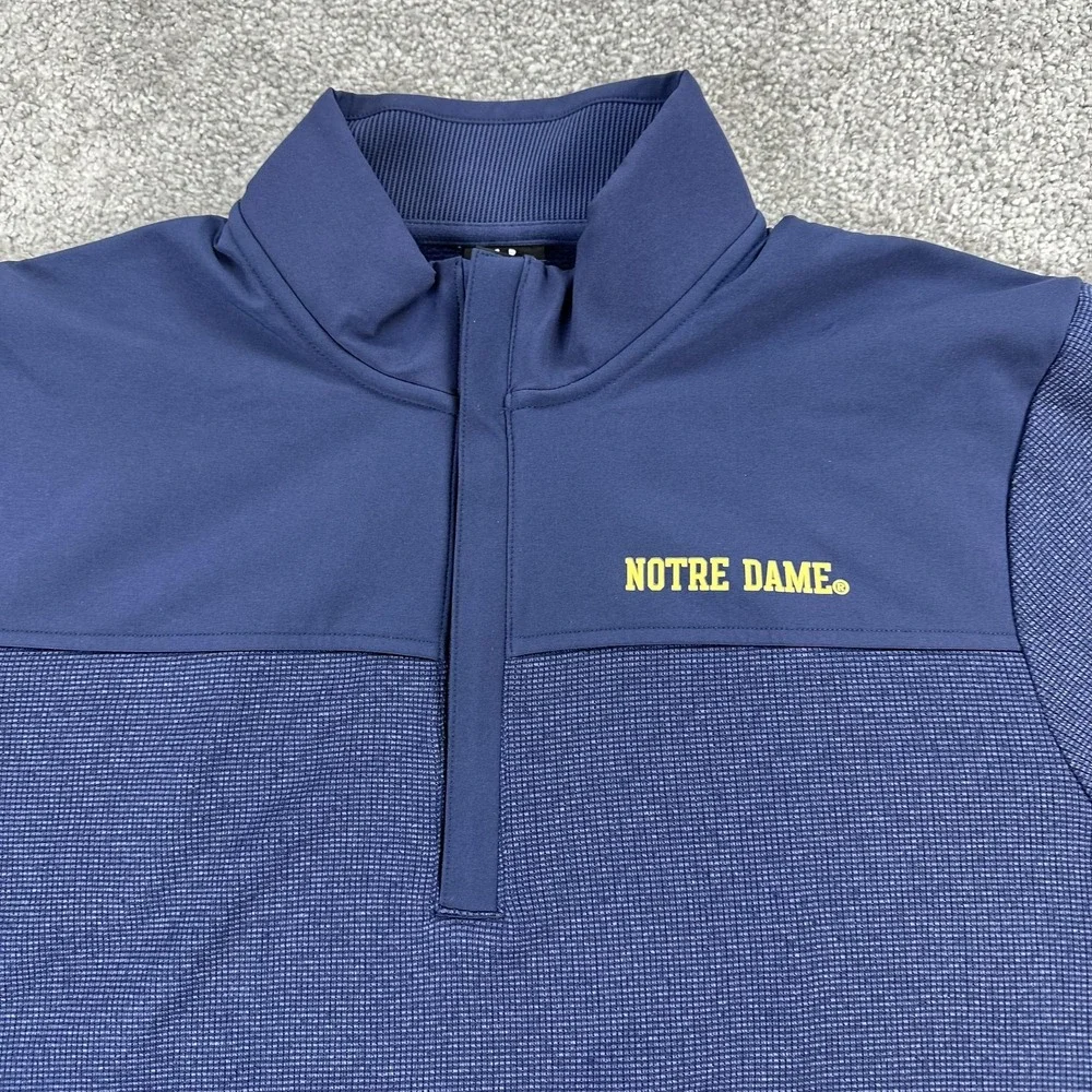 Notre Dame Fighting Irish Pullover Mens Medium Blue 1/4 Zip Under Armour Sweater